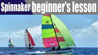 Hobie 16 tutorial using the spinnaker first time with live commentary multi cam