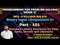 Part - 101 Standard Library Functions for Files feof ferror and clearerr