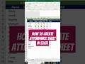 How to Create Attendance Sheet in Excel Attendance Monitoring Excel Tips Tricks