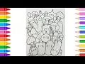 Coloring Cute Vegetables - Fun Coloring Page