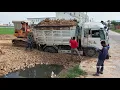 Download Lagu Incredible landfill! Mix! Dump Truck 5ton Drive Back Uploading Landslide Overturned Bulldozer Komat…
