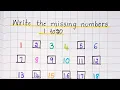 Write the missing numbers 1 to 20