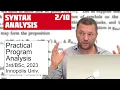 PPA Syntax Analysis program analysis crash course