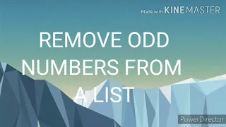 Python Program to Remove all the Odd Numbers From A Given List G - PROGRAMMING