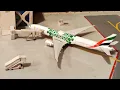 Emirates 777-300ER Pushing Back with Arabic Announcement in 1:400 Scale Airport.