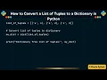 How to Convert a List of Tuples to a Dictionary in Python