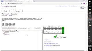 CodingBat Warmup-1 sleep - in Python