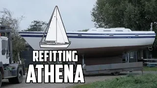 Sail Life – Moving Athena back outside & fiberglass dodger – DIY sailboat restoration