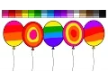 Learn Colors for Kids and Color Rainbow Balloons Coloring Pages