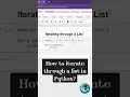 how to iterate through a list in Python