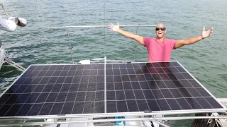 We Turned a MASSIVE Solar Panel into a Bimini for Our All Electric Sailboat
