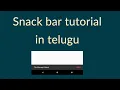 Snackbar in android android app development tutorials for beginners in telugu Sai Gopi Tech Telugu