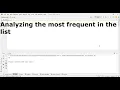python tips Analyzing the most frequent on the list