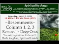 STEP FOUR Resentments - Columns 1 2 and 3 also removal of Deep Resentments