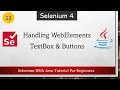 Handling Web Elements TextBox Buttons In Selenium Selenium WebDriver Tutorial For Beginners