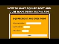 How to make square root and cube root using JavaScript