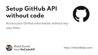 Setup GitHub API without coding and server