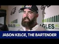 See Jason Kelce Kylie Kelce sling drinks at 4th Annual Celebrity Bartending event
