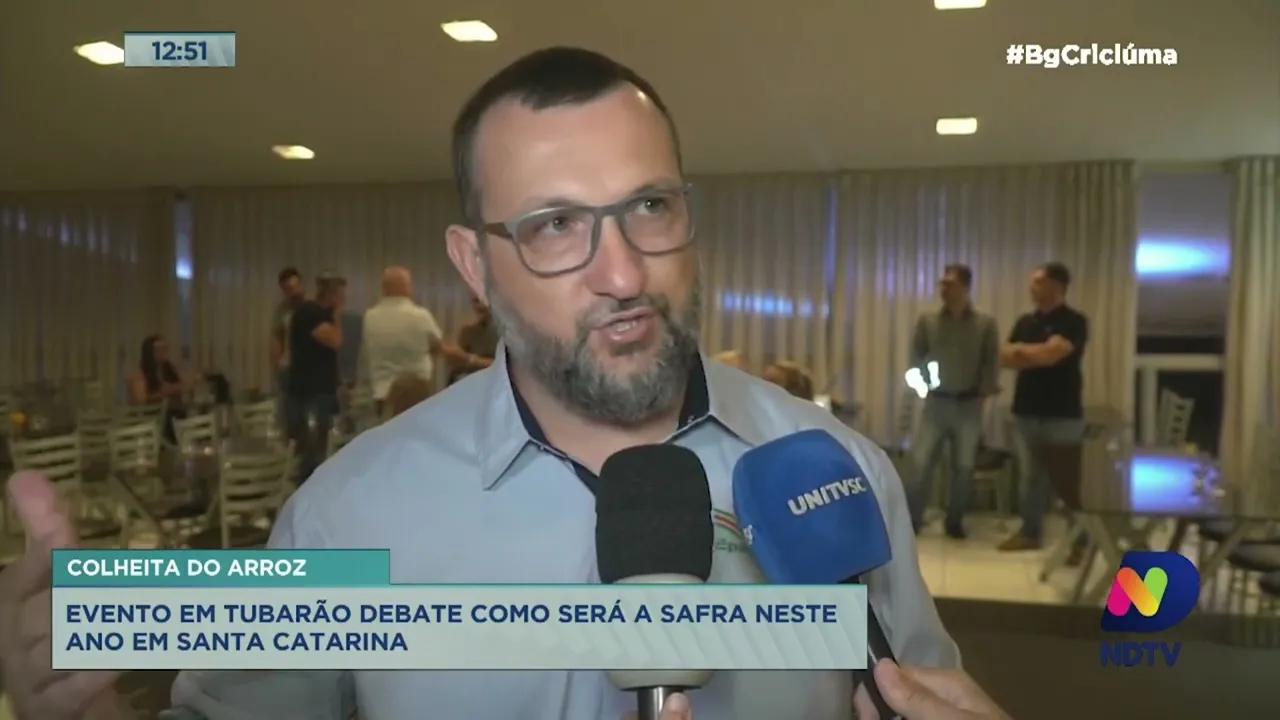 Abertura oficial da colheita de arroz em Santa Catarina é realizada em Tubarão