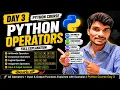 Python Operators Input Output Functions in Telugu Day 3