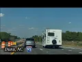 4K Dunn NC - Highway Drive I-95 North Construction Traffic