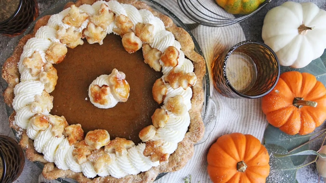 Homemade Pumpkin Pie is one of the most iconic Thanksgiving Desserts. See our secrets for a crisp cr. 