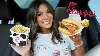 Chick-fil-A’s Pimento Cheese Chicken Sandwich + CHEESE SAUCE 🤤🍗🧀 | MUKBANG