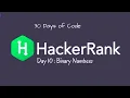 Day 10 Binary Numbers