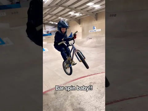 Little rider learning to bar spin!!