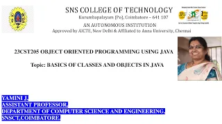 Design Thinking Based Learning Approach Objects and Class OOPS Using JAVA SNS Institutions