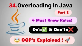 Object Oriented Programming OOPs in Java Part 8 Java Overloading Rules Explained Fight4Tech