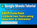 3 5 GoogleSheets Tutorial Join Two Text or String Using Join Function in Google Sheets