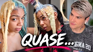 DESCOLORINDO O CABELO COM PÓ DESCOLORANTE E QUASE PERDEU OS CACHOS
