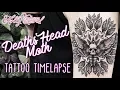 DEATHS HEAD MOTH Holly Astral Tattoo Timelapse