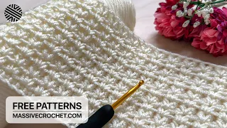 SUPER DUPER EASY Crochet Pattern For Beginners 1 ROW REP Crochet Stitch For Baby Blanket Bag 
