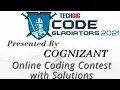 COGNIZANT CODE GLADIATORS 2021 Online Coding Contest Coding Question with Solutions
