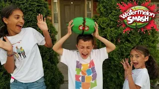 Водена Игра Watermelon Smash | Хадил, Зидан и Хади у Смешном Породичном Изазову!