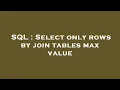 SQL Select only rows by join tables max value