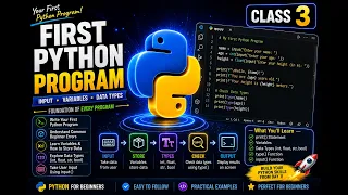 First Python Program Variables Input Python Basics Explained Class 3 Python for Beginners