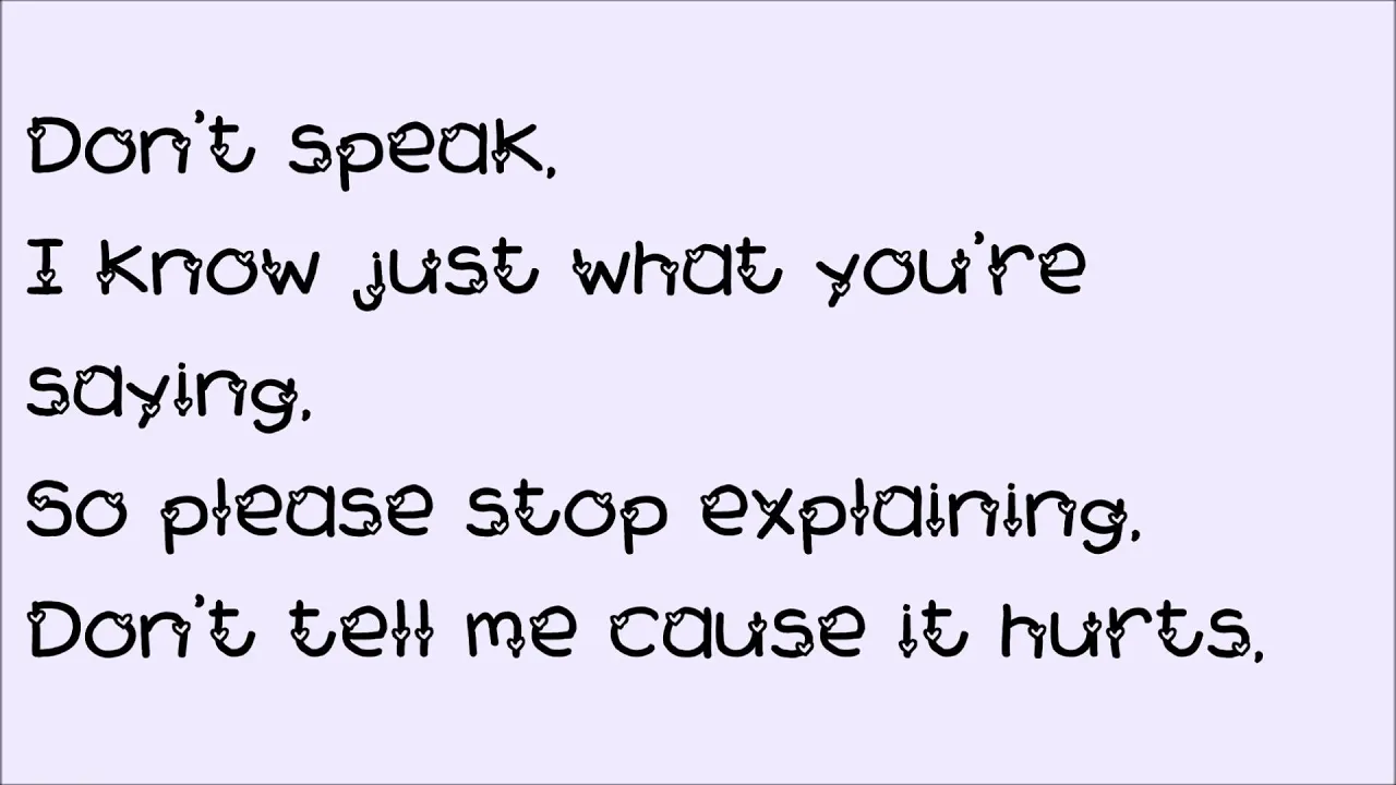 GLEE -  Don't Speak (Lyrics)