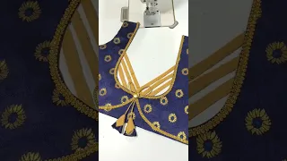 3 viral blouse back neck design cutting and stitching full tutorial #shorts #blouse #trending
