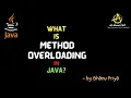 What is Method Overloading in Java lec 28 Java Tutorials Bhanupriya