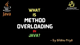 What is Method Overloading in Java lec 28 Java Tutorials Bhanupriya