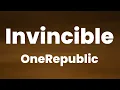 Lagu OneRepublic - Invincible (Lyrics)
