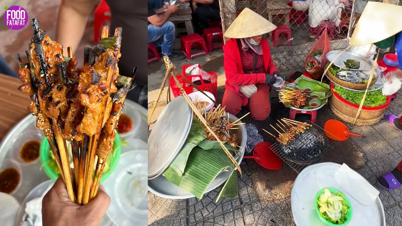 Juicy Pork Sticks With Rice Paper   Street Food Vietnam