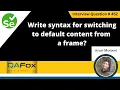 Write syntax for switching to default content from a frame Selenium Interview Question