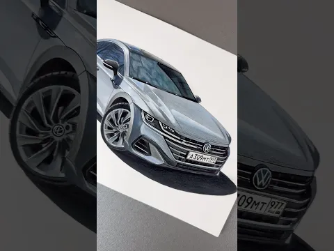 Процесс рисования  Volkswagen Arteon #art #рисунокавто #рисунокназаказ #подарокавтолюбителю #арт
