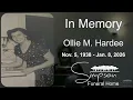 Ollie Hardee Funeral Service