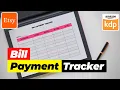 Printable Bill Payment Tracker Template - Create and Sell Digital Products