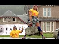 Donna Moore the World's Strongest Woman successfully lifts the 733 lbs Scottish Dinnie Stones 2019